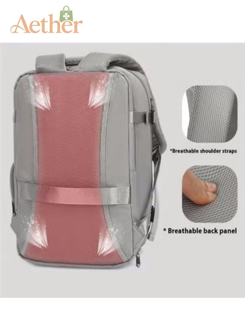 AETHER Multifunctional Large Capacity Travel Business Student Laptop Backpack Dedicated 17-inch Compartment with Tablet Pocket and Shoe Bag (Single Unit) Black - Image 5