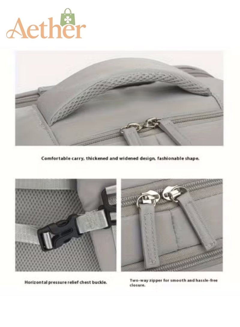 AETHER Multifunctional Large Capacity Travel Business Student Laptop Backpack Dedicated 17-inch Compartment with Tablet Pocket and Shoe Bag (Single Unit) Black - Image 4