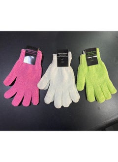 Vogue Bath & Body Exfoliating Gloves Pink, White or Neon Green  - Image 1