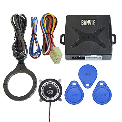 BANVIE Car Alarm System RFID Push Engine Start Button & Keyless Go System for Vehicle Anti-Thief Double Layer Start Protection - Image 1