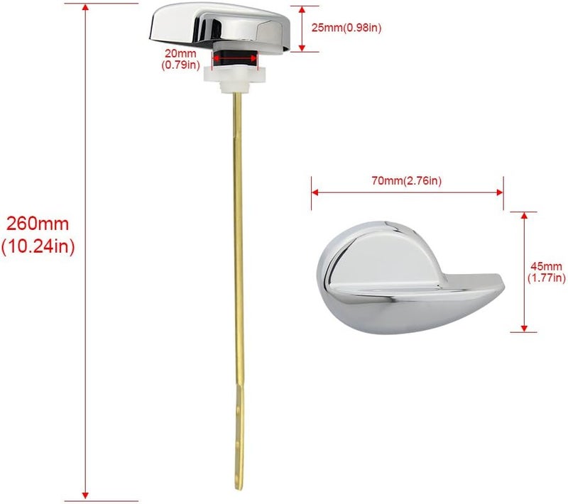 Owfeel Universal Toilet Tank Flush Lever - Deluxe Side Mount Brass Handle Replacement Fit Most Toilets - Image 2