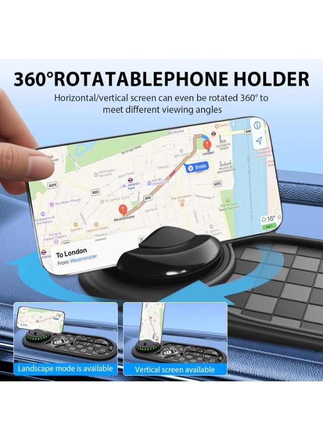 Multifunction Car Anti-Slip Mat, Rotatable Anti Skid Car Dashboard Pad with Temporary Parking Numbe, Universal Car Phone Holder, and Large Pad for Phones Sunglasses Keys Gadgets - Image 4