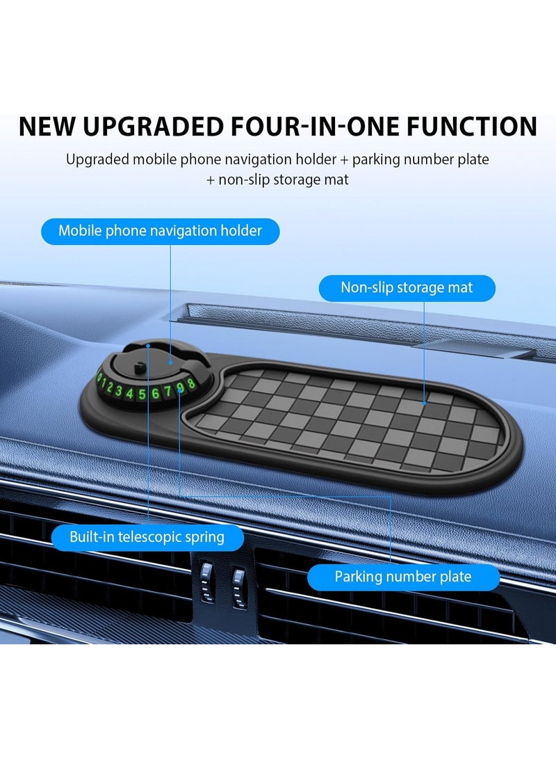 Multifunction Car Anti-Slip Mat, Rotatable Anti Skid Car Dashboard Pad with Temporary Parking Numbe, Universal Car Phone Holder, and Large Pad for Phones Sunglasses Keys Gadgets - Image 3