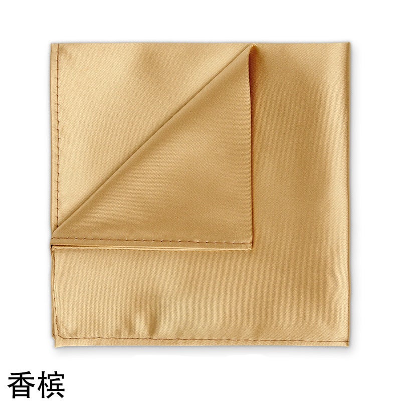 Solid Color Dress Suit Pocket Towel Men'S Small Square Wedding Dress Breast Towel Handkerchief Black Red Blue Green Purple - Image 1
