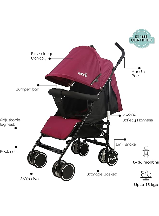 erorex Neo Plus Light Weight Travel Stroller Pushchair For Baby Kids Toddler From 0 Months+ Upto 18 Kg - Image 2