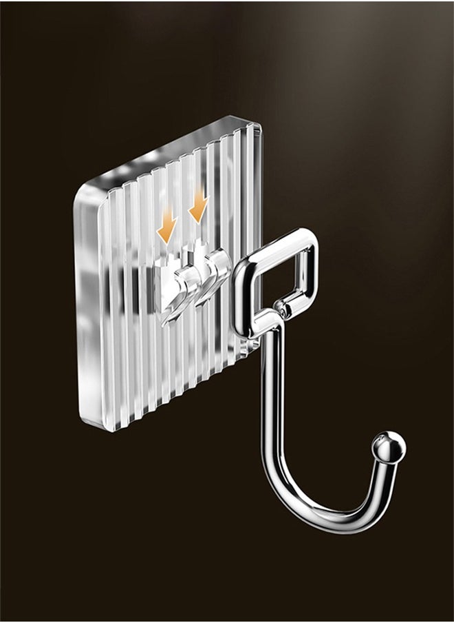 MITOYO - 5-Piece Wall Hooks - Heavy Duty Self Adhesive Hooks - Translucent Hooks For Kitchen, Bathroom, Bedroom - Image 1