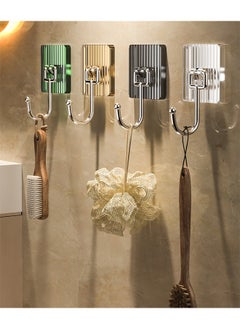 MITOYO 5-Piece Wall Hooks - Heavy Duty Self Adhesive Hooks - Translucent Hooks For Kitchen, Bathroom, Bedroom  - Image 3