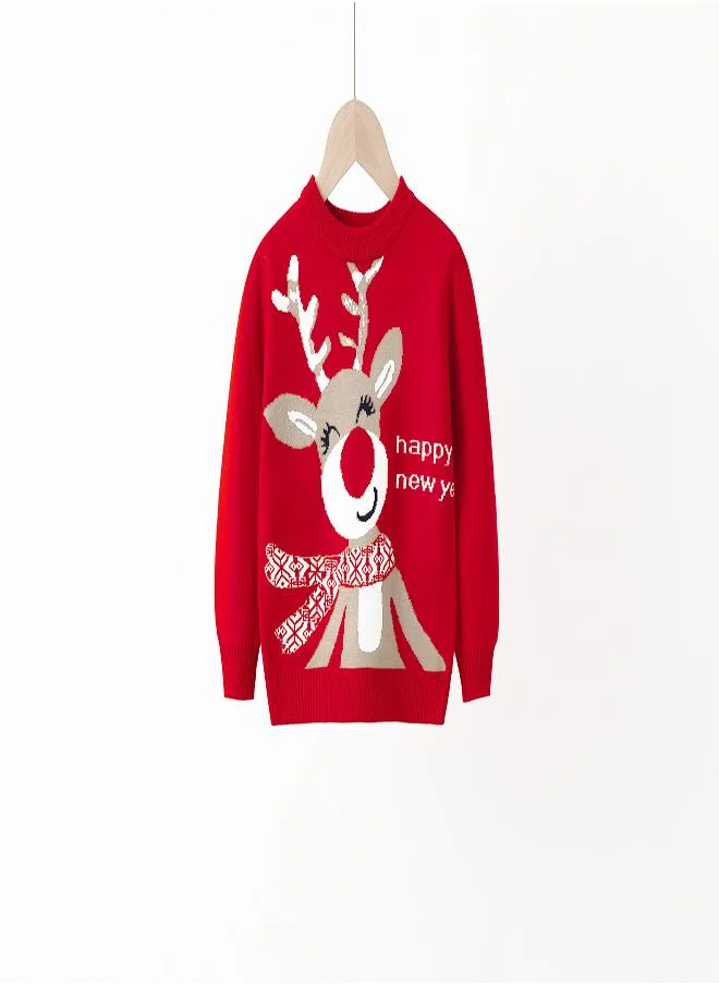 بيبي كلو Happy New Year Reindeer Sweater - Red