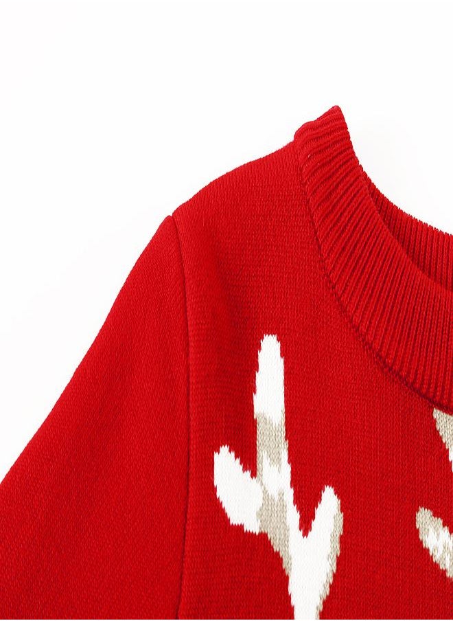 babyqlo Happy New Year Reindeer Sweater - Red  - Image 4