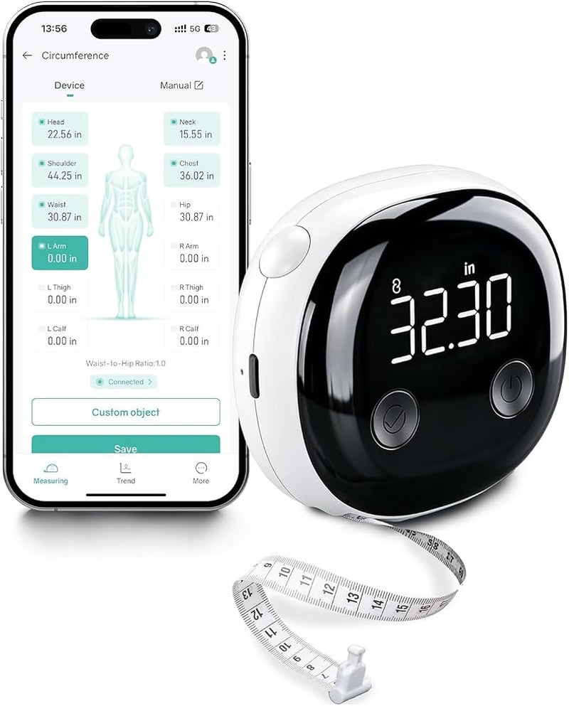 AIGTP Smart Tape Measure Body, Digital Body Measuring Tape with LED Display, Type-C Charging and Retractable Design, for Muscle Gain,Weight Loss, 60inch/150cm - Image 1
