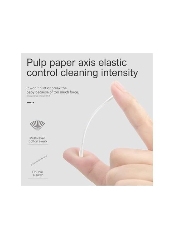 Generic 200Pcs Baby Cotton Swabs, Ear Cleaners, Biodegradable Baby Cotton Buds Kids Safety Swabs, Made of Safe Cotton, Double-headed Design, Applicator Cleaning Sticks Wax Cleaner for Baby Ear Nose Clean  - Image 3