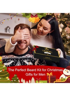 FULLLIGHT TECH FULLLIGHT TECH Beard Kit for Men Grooming & Care W/Beard Wash,3 Packs Beard Oil,Beard Balm Leave-in Conditioner,Comb,Brush,Scissors,Premium Gifts for Men Dad Husband  - Image 2