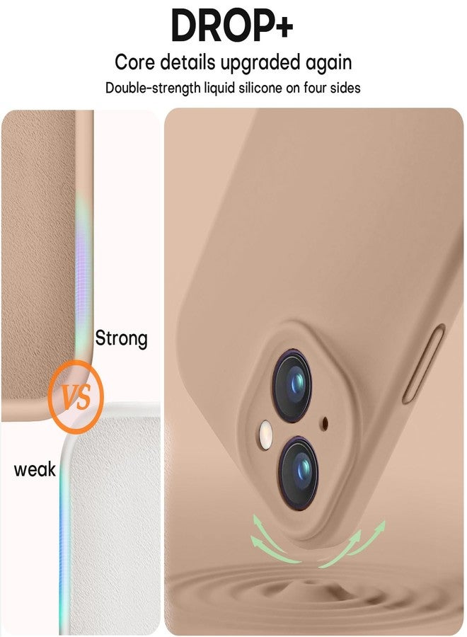 Vooii Compatible with iPhone 13 Case, Liquid Silicone Upgrade [Camera Protection] [Soft Anti-Scratch Microfiber Lining] Shockproof Phone Case for iPhone 13 6.1 inch - Light Brown - Image 4