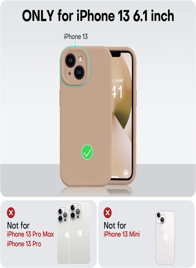 Vooii Compatible with iPhone 13 Case, Liquid Silicone Upgrade [Camera Protection] [Soft Anti-Scratch Microfiber Lining] Shockproof Phone Case for iPhone 13 6.1 inch - Light Brown - Image 5