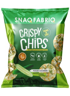 Snaq Fabriq Vegan Whole Grain Crispy Chips with pickled Cucumbers Flavor, Gluten Free 50g 