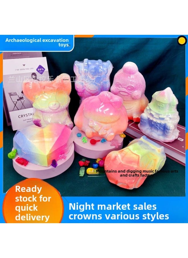 Direct Archaeological Excavation Toys Altman Egg Children Handmade Diy Blind Box Park Stall-Color:Three-dimensional Ultraman Fossil [no Tools]