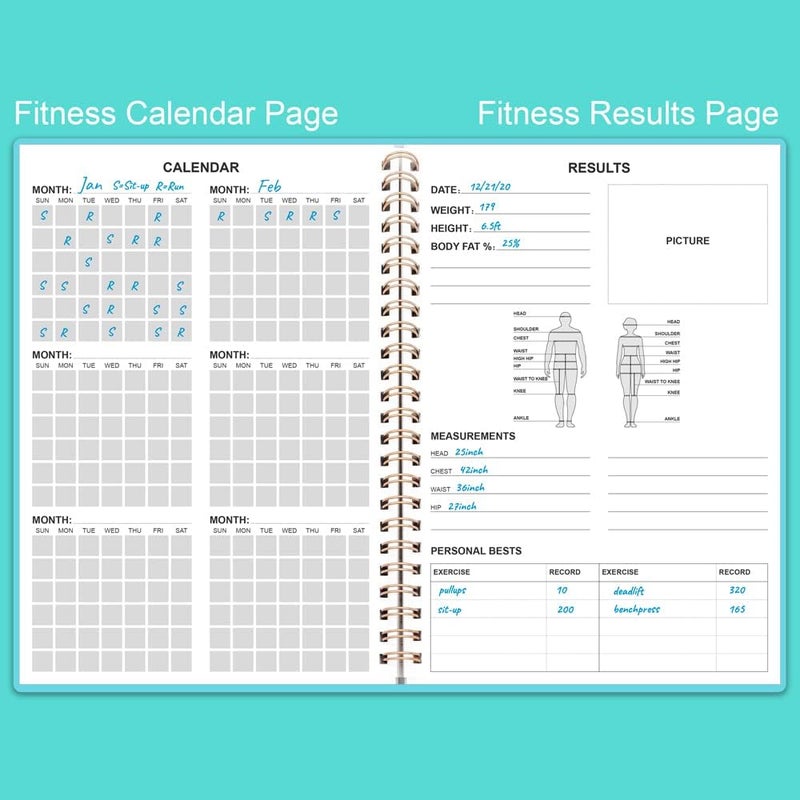 Nokingo Fitness Planner for Women & Men - A5 Workout Log Book/Exercise Log to Track Weight Loss, Gym, Bodybuilding Progress - Daily Health & Wellness Journal, 5.8X8.25 In Workout Book - Image 4