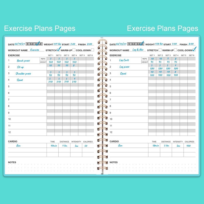 Nokingo Fitness Planner for Women & Men - A5 Workout Log Book/Exercise Log to Track Weight Loss, Gym, Bodybuilding Progress - Daily Health & Wellness Journal, 5.8X8.25 In Workout Book - Image 2