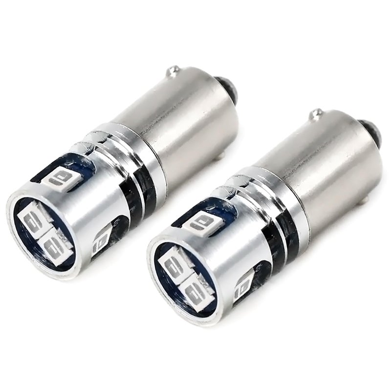 مصابيح LED زرقاء فائقة السطوع BA9S من PHINLION 2835 5SMD مصغرة BA9 1816 1889 1895 64111 H5W H10W بديل LED لإضاءة داخل السيارة حزمة من 2
