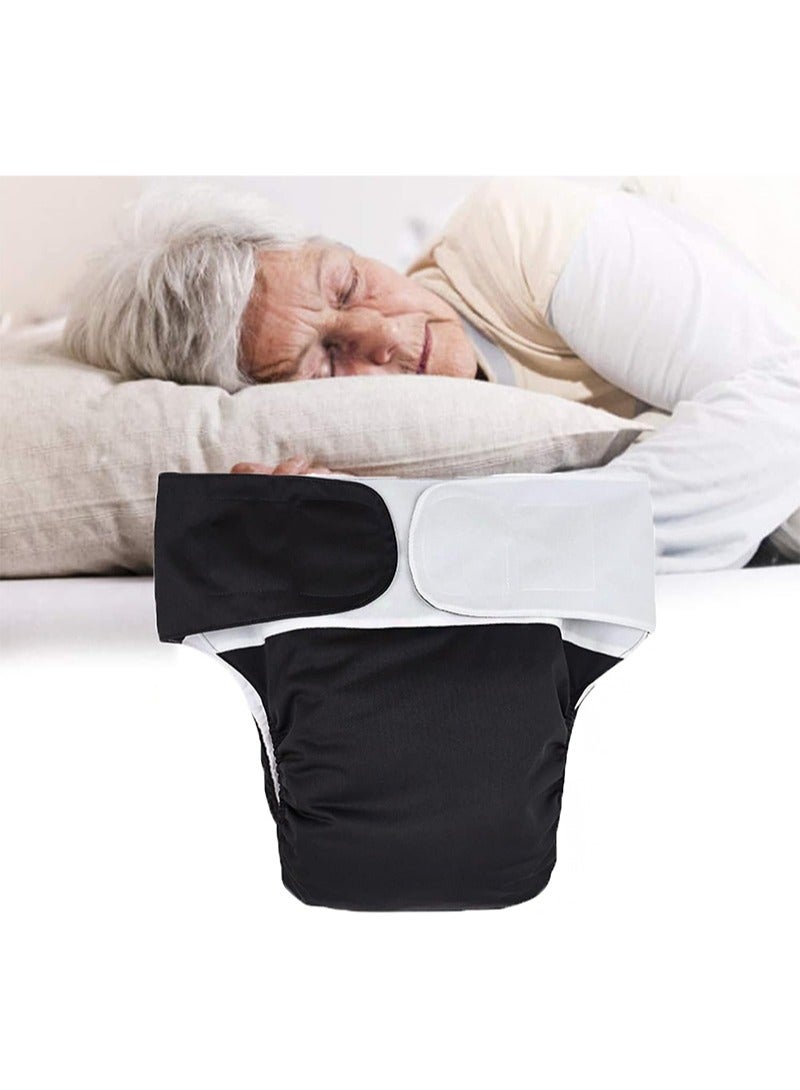 Aikanbo Adults Diapers Reusable Adult Nappy Washable Adjustable Large Diaper for Women，Men Bariatric，Seniors，Patients Incontinence Care（Black）  - Image 1