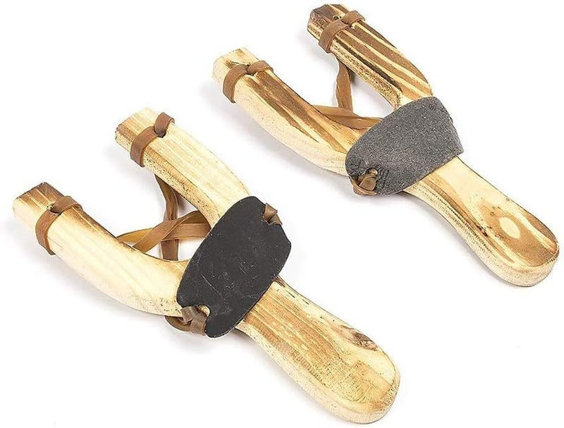 POPLAY Wooden Slingshot Toy, 2PCS Solid Wood Slingshot with Classic Construction for Outdoor Hunting Sports, Camping, Shooting, Hiking for Kids and Adults - Image 3