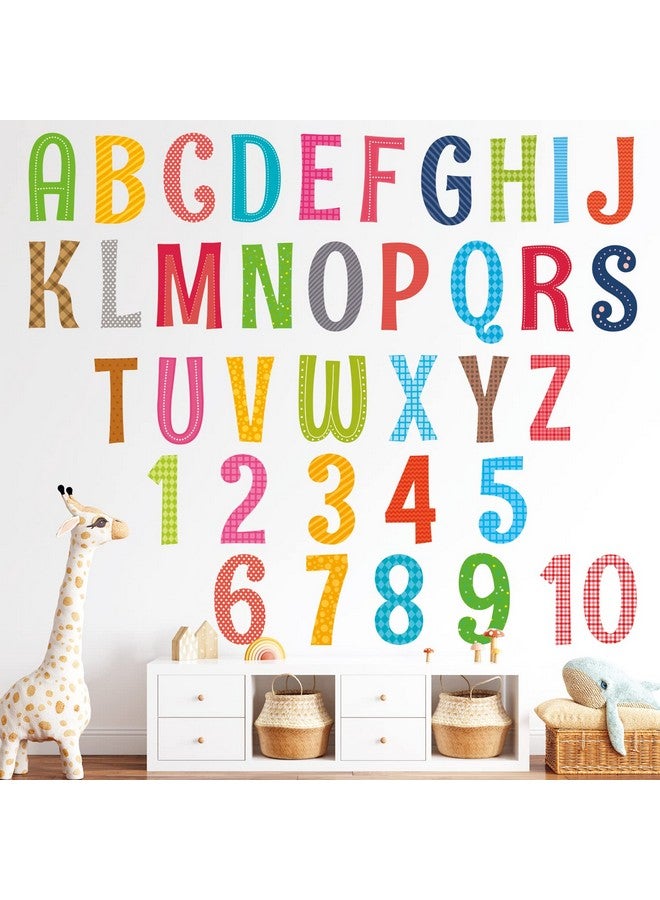ديكو وال Ds91701A ملصقات جدارية للحروف الأبجدية والأرقام الكبيرة، ملصقات جدارية ABC للأطفال قابلة للتقشير واللصق، قابلة للإزالة لغرفة نوم الحضانة وغرفة المعيشة والديكورات الجدارية الفنية - Image 2