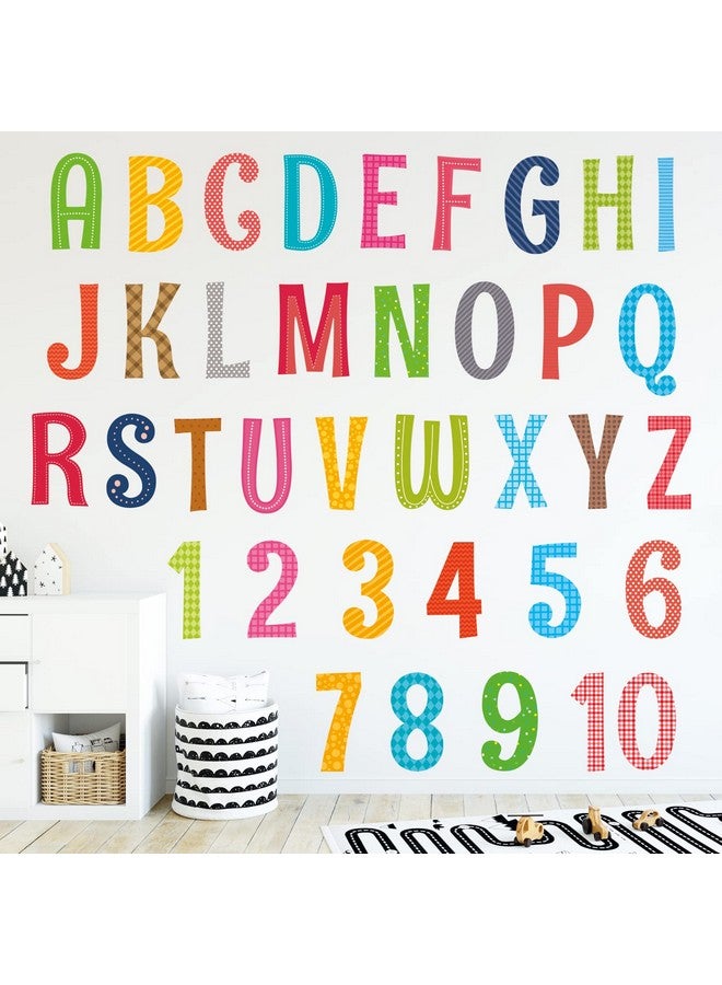 ديكو وال Ds91701A ملصقات جدارية للحروف الأبجدية والأرقام الكبيرة، ملصقات جدارية ABC للأطفال قابلة للتقشير واللصق، قابلة للإزالة لغرفة نوم الحضانة وغرفة المعيشة والديكورات الجدارية الفنية - Image 3