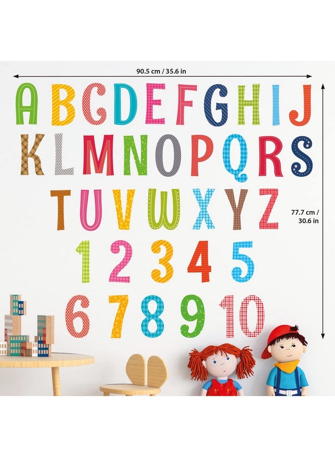 ديكو وال Ds91701A ملصقات جدارية للحروف الأبجدية والأرقام الكبيرة، ملصقات جدارية ABC للأطفال قابلة للتقشير واللصق، قابلة للإزالة لغرفة نوم الحضانة وغرفة المعيشة والديكورات الجدارية الفنية - Image 5