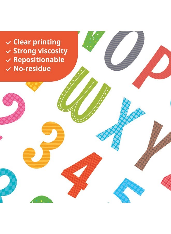 ديكو وال Ds91701A ملصقات جدارية للحروف الأبجدية والأرقام الكبيرة، ملصقات جدارية ABC للأطفال قابلة للتقشير واللصق، قابلة للإزالة لغرفة نوم الحضانة وغرفة المعيشة والديكورات الجدارية الفنية - Image 4