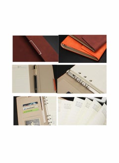 Excefore A5 3-Folds Loose-Leaf Notebook Business Office Diary 235 * 175mm blue  - Image 3