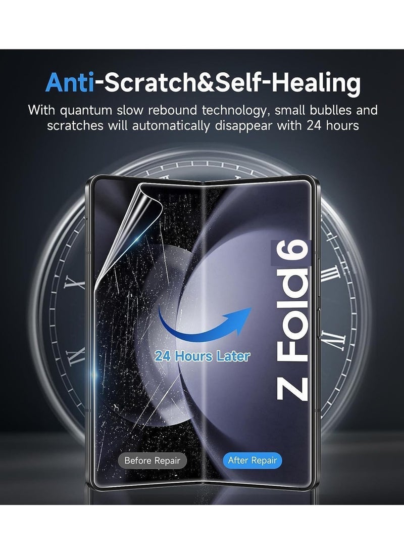 Raxoom ðŸ“± Screen Protector for Samsung Galaxy Z Fold 6 5G â€“ Flexible TPU Front & Inside Protection, 2 Pack for Front & 2 Pack for Inside â€“ Case Friendly, Bubble-Free, HD Clear, Anti-Scratch, Face ID Unlock Compatible â€“ Full Coverage Screen Guard - Image 3