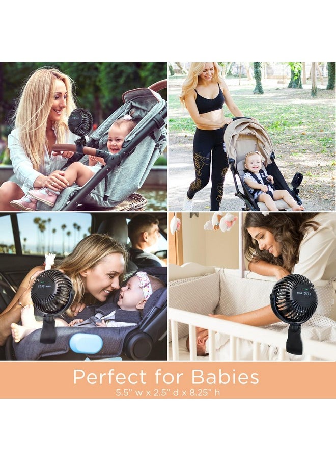 liuliuby Small Fan With Clip | Stroller Fan Clip On For Baby | Baby Fan For Stroller And Car Seat | Baby Stroller Fan Rechargeable With Clip | Small Clip On Fan For Bed, Treadmill, Peloton Bike  - Image 3