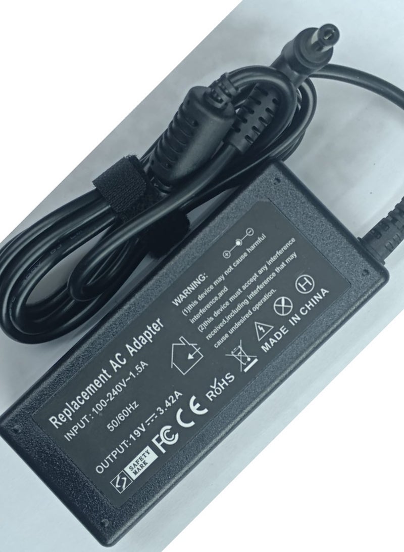 NMT AC ADAPTER  ASUS 65W 19V 3.42A 5.5x2.5mmX554L D550CA F502CA F551M K550CA R510L X552CL X555DA A52F A53S K52 53 55 Notebook PA-1650-78 ADP-65GD B AD883020  Cord (5.5x2.5mm) - Image 1