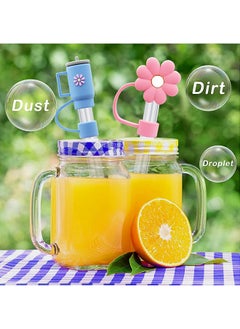 HY 6 Pcs Silicone Straw Cover Cap,Straw Topper Compatible for 30 and 40 Oz Tumbler with Handle,10 mm 0.4 in Reusable Straw Tips Lids,Straw Tip Covers for Party Decor  - Image 3