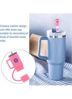 HY 6 Pcs Silicone Straw Cover Cap,Straw Topper Compatible for 30 and 40 Oz Tumbler with Handle,10 mm 0.4 in Reusable Straw Tips Lids,Straw Tip Covers for Party Decor  - Image 5