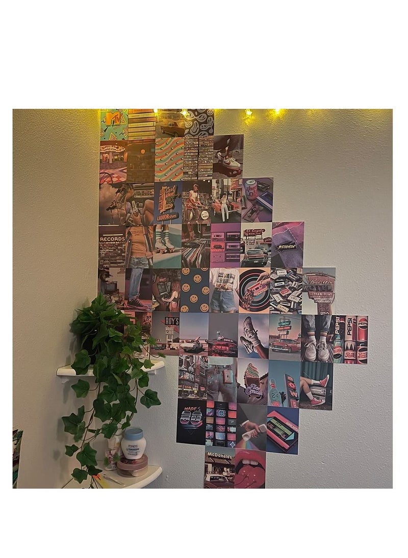 Excefore - Retro Wall Collage Kit, Collage Kit for Wall Aesthetic, Retro 80s Room Decor Aesthetic Collage Picture, 70 Pcs 4x6'' VintageWall Art Decor Picture, for Teen Girls Boys Room Bedroom Dorm - Image 1