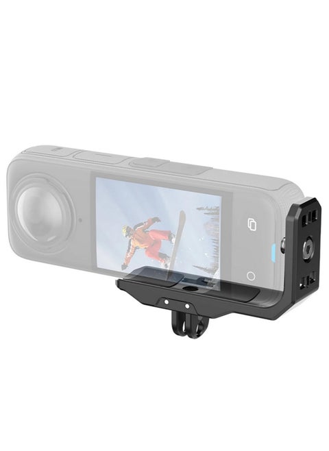 For Insta360 X4 Metal Horizontal Shooting Bracket Mount with 1/4 Connector and 2-Jaw Adaptor Durable Camera Accessory Holder for Enhanced Perspective and Compatibility
