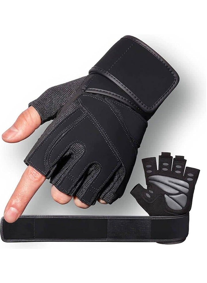 Auger Gym Gloves, Unisex Weight Lifting Gloves with Wrist Support, Full Palm Protection for Motorcycling, Riding, Fitness, Weightlifting, Exercise, Hanging, Pull-ups - Image 1