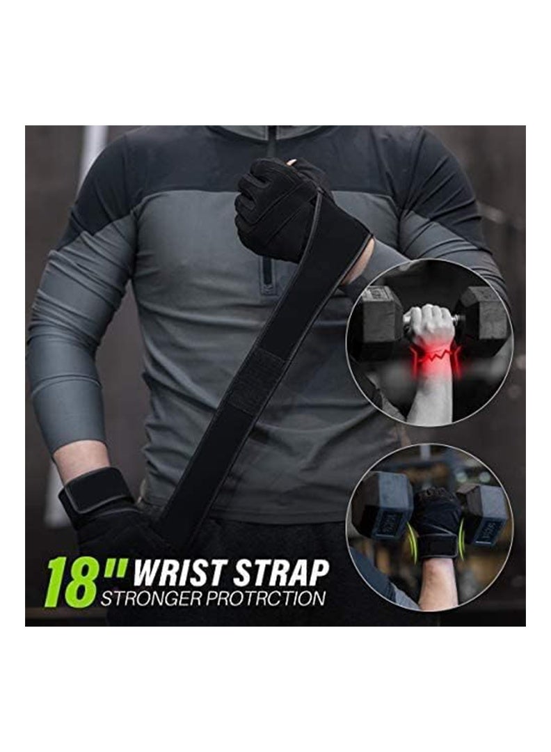 Auger Gym Gloves, Unisex Weight Lifting Gloves with Wrist Support, Full Palm Protection for Motorcycling, Riding, Fitness, Weightlifting, Exercise, Hanging, Pull-ups - Image 3