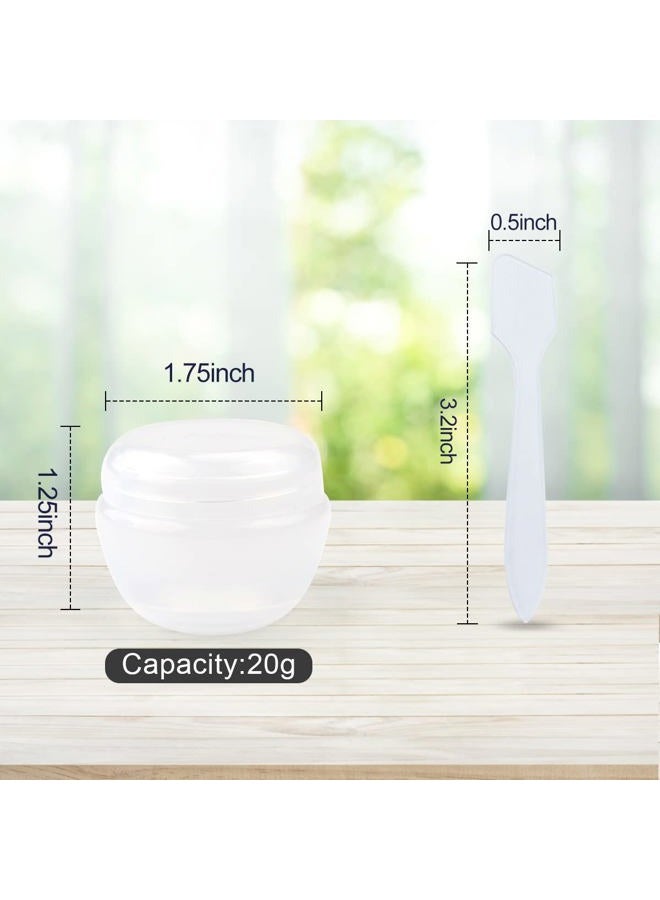 DMuuuDM 20g Little Plastic Jar for Toiletries,Empty Refillable Travel Cosmetic Cream Jars with Lids and Inner Liners for Cosmetic, Salves, Body & Hand Cream, Lotion-Spatulas Included-20 Pack,Clear - Image 2