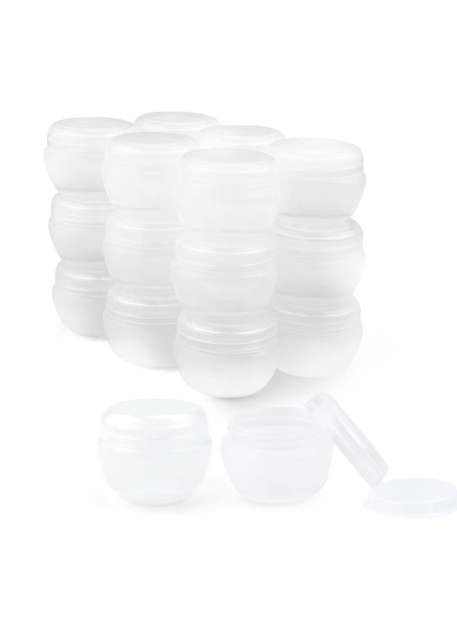 DMuuuDM 20g Little Plastic Jar for Toiletries,Empty Refillable Travel Cosmetic Cream Jars with Lids and Inner Liners for Cosmetic, Salves, Body & Hand Cream, Lotion-Spatulas Included-20 Pack,Clear - Image 1