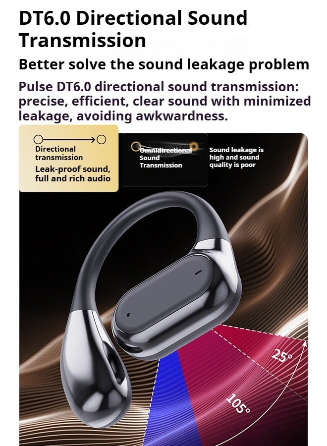 توتشي سماعة فري بادز Q26 OWS اللاسلكية بتقنية بلوتوث 5.49، بتصميم مشبك للأذن، وبطارية تدوم 8 ساعات، وتقنية عزل الضوضاء، وثبات وسرعة. متوفرة باللون الأسود. - Image 5