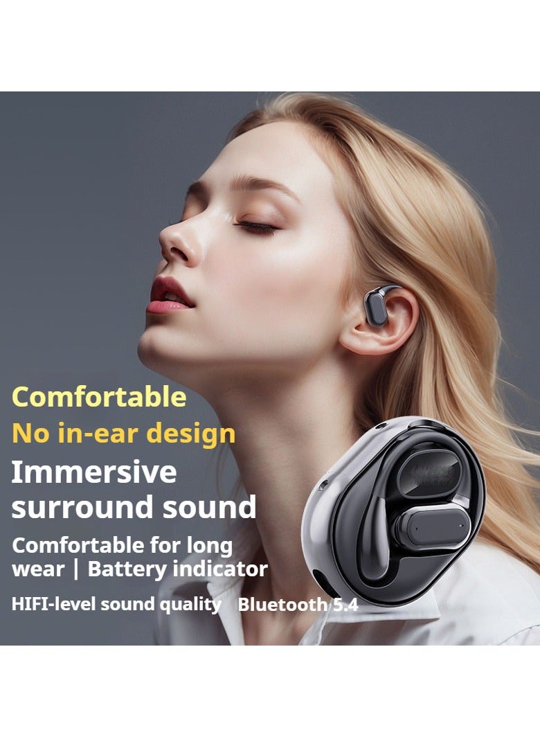 توتشي سماعة فري بادز Q26 OWS اللاسلكية بتقنية بلوتوث 5.49، بتصميم مشبك للأذن، وبطارية تدوم 8 ساعات، وتقنية عزل الضوضاء، وثبات وسرعة. متوفرة باللون الأسود. - Image 4