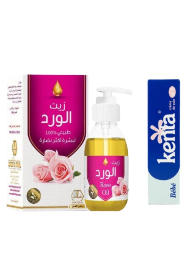 كنتا - مجموعة التفتيح الطبيعية زيت الورد وكريم كينتا - Image 1