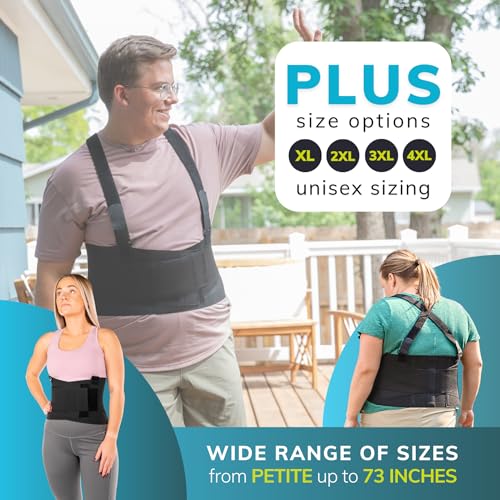 BraceAbility Work Back Brace - Removable Suspender Shoulder Straps for Heavy Lifting Safety - Industrial Lower Back Pain Protection Belt for Men and Women in Construction, Mover, Warehouse Jobs (3XL) - Image 3