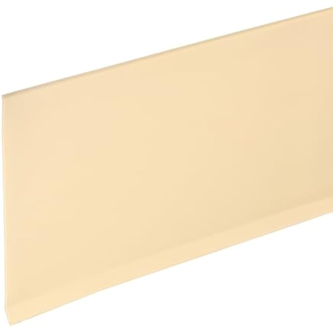 10FT X 6" BASEBOARD TRIM PEEL AND STICK WALL FLEXIBLE MOLDING TRIMS, SELF ADHESIVE PVC COVE BASE BASEBOARDS FOR WALLS CORNER, BEIGE - Image 1