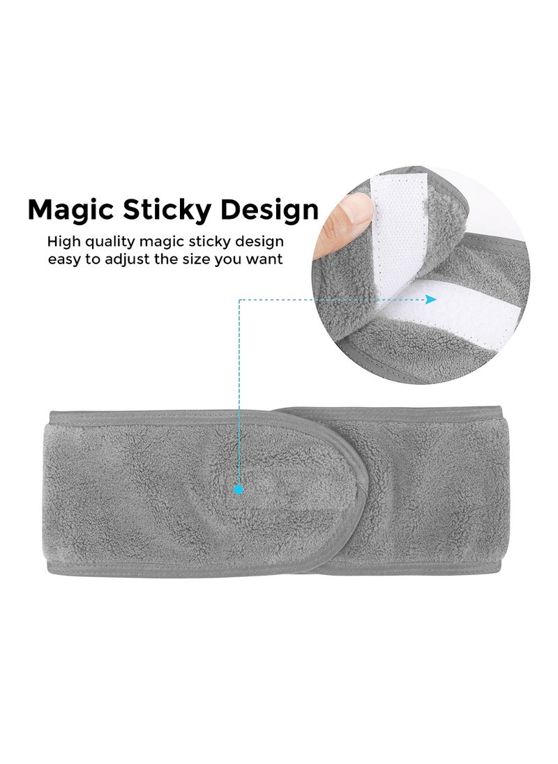 Wownect Makeup Cloth Reusable Microfiber Facial Headband Make up Hair Band [3.1x24.8inch] StretchTowel for Sports Yoga Gym Band - Black  - Image 4