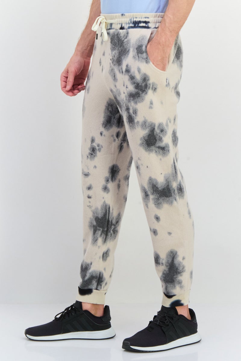 Feat Men Regular Fit Tie Dye Jogger Pants, Beige Combo - Image 3
