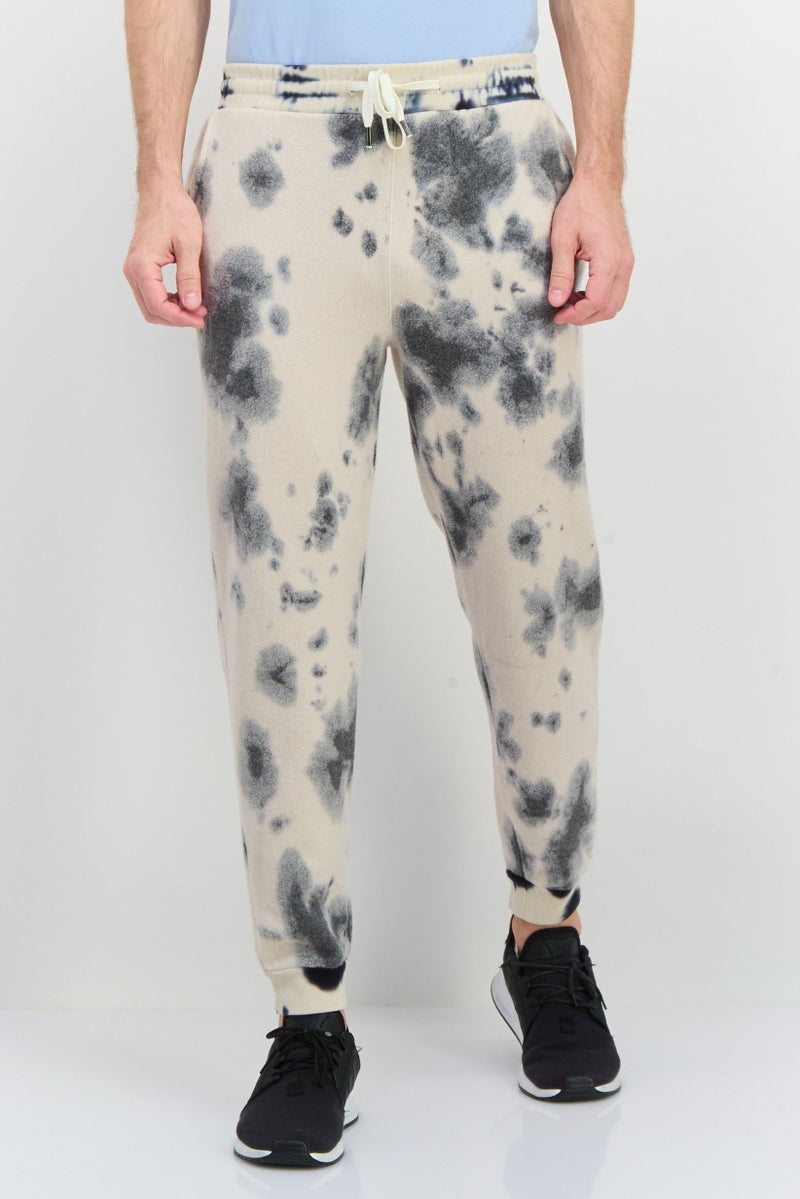 Feat Men Regular Fit Tie Dye Jogger Pants, Beige Combo - Image 1