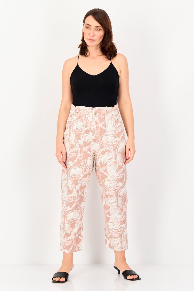 promod Women Regular Fit Allover Print Straight Leg Pants, Multicolor - Image 4